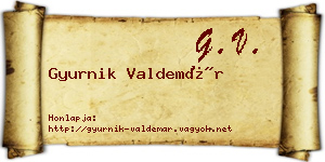 Gyurnik Valdemár névjegykártya